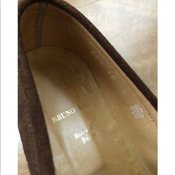 Suede Brown Loafers W/designer Logo Heel - Picture 5 of 11